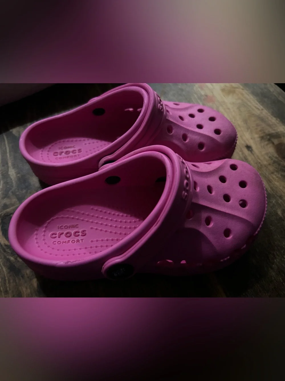 Crocs Size C10 Unisex Kids Magenta Baya Clogs